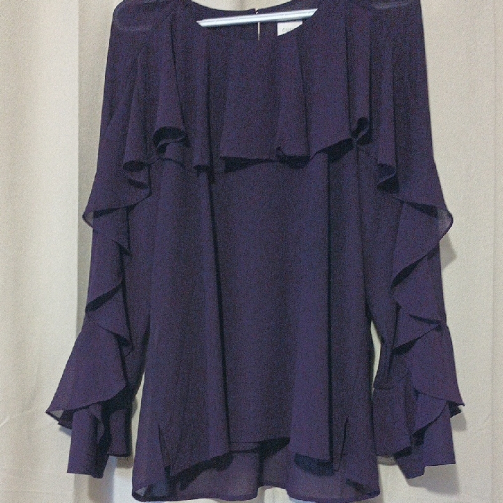 Cupio Purple Ruffle Blouse